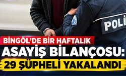 Bingöl’de Bir Haftalık Asayiş Bilançosu: 29 Şüpheli Yakalandı