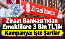 Ziraat Bankası’ndan Emeklilere 3 Bin TL’lik Kampanya: İşte Şartlar