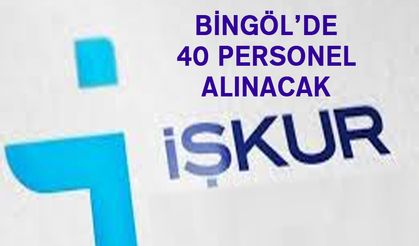 Bingöl'de İŞKUR 40 Personel Alacak