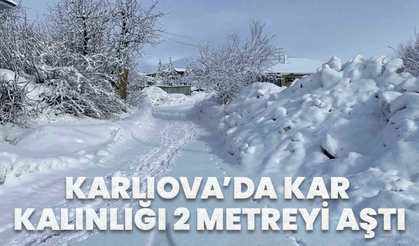 Karlıova’da Kar Kalınlığı 2 Metreyi Aştı