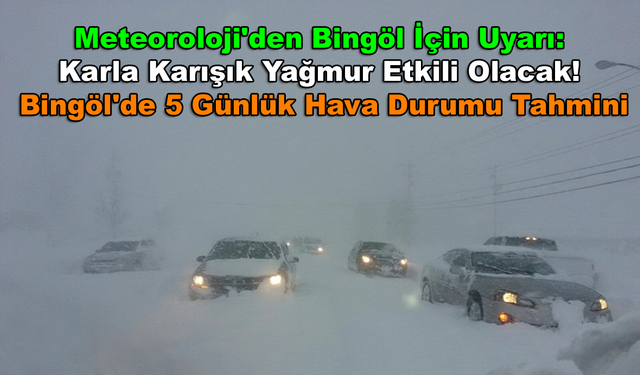 Meteoroloji'den Bingöl İçin Uyarı: Karla Karışık Yağmur Etkili Olacak! Bingöl'de 5 Günlük Hava Durumu Tahmini