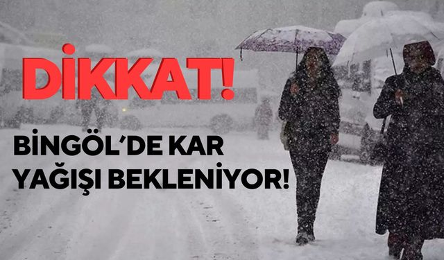 Dikkat: Bingöl’de Kar Yağışı Bekleniyor!