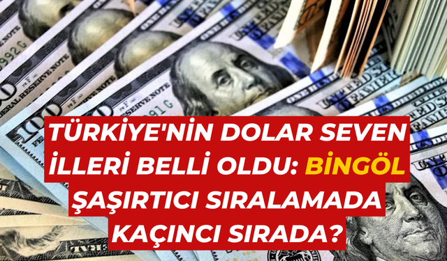 Türkiye'nin Dolar Seven İlleri Belli Oldu: Bingöl Şaşırtıcı Sıralamada Kaçıncı Sırada?
