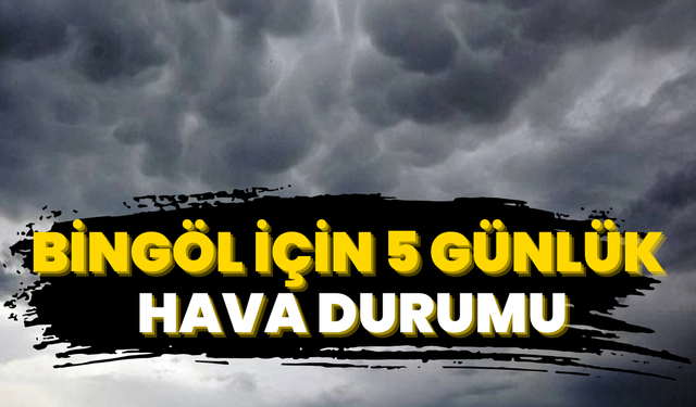 Bingöl İçin 5 Günlük Hava Durumu