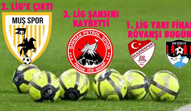 Muşspor 2. Lig'de, Şırnak Petrolspor ise 3. Lig Şansını Kaybetti