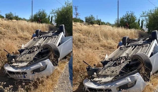 Silvan’da Takla Atan Otomobilde 2 Kişi Yaralandı