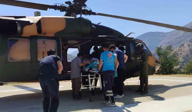 Hamile kadın için askeri helikopter seferber oldu