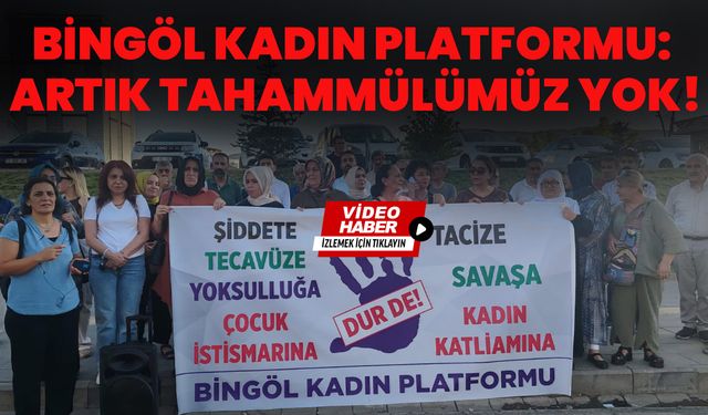 Bingöl Kadın Platformu: Artık Tahammülümüz Yok!