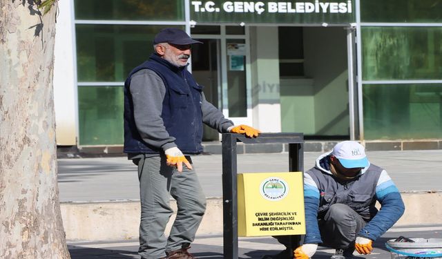Bingöl’ün İlçesindeki Ana Caddeye Çöp Kutuları Yerleştirildi
