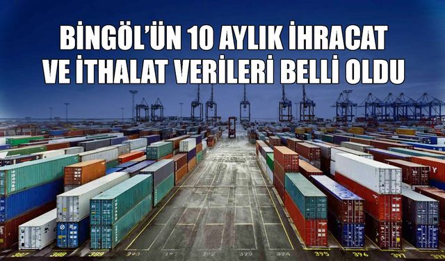 Bingöl’ün 10 Aylık İhracat ve İthalat Verileri Belli Oldu