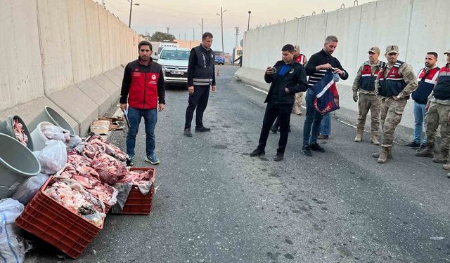 Şanlıurfa'da Yol Aramasında 1 Ton Kaçak Et Yakalandı