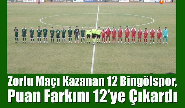 Zorlu Maçı Kazanan 12 Bingölspor, Puan Farkını 12’ye Çıkardı
