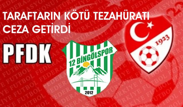 PFDK’dan 12 Bingölspor’a 'Kötü Tezahürattan' Ceza!