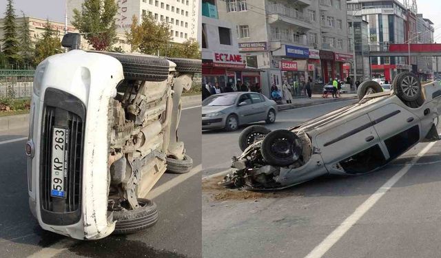 Malatya'daki Kazada Çarpışan 2 Araç Devrildi: 3 Yaralı