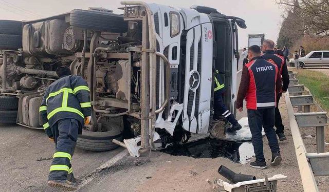Mardin'de Akaryakıt Tankeri Devrildi: 1 Yaralı