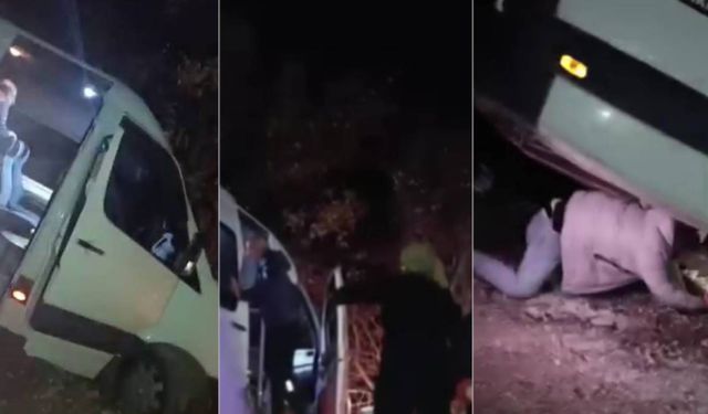 Yolcu Minibüsü Şarampolde Asılı Kaldı, Facianın Eşiğinden Dönüldü