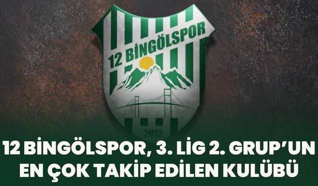 12 Bingölspor, 3. Lig 2. Grup’un En Çok Takip Edilen Kulübü