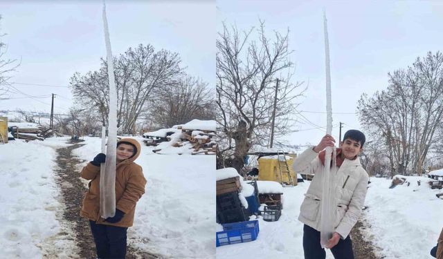 Palu'da Buz Sarkıtlarının Boyu 2 Metreyi Aştı