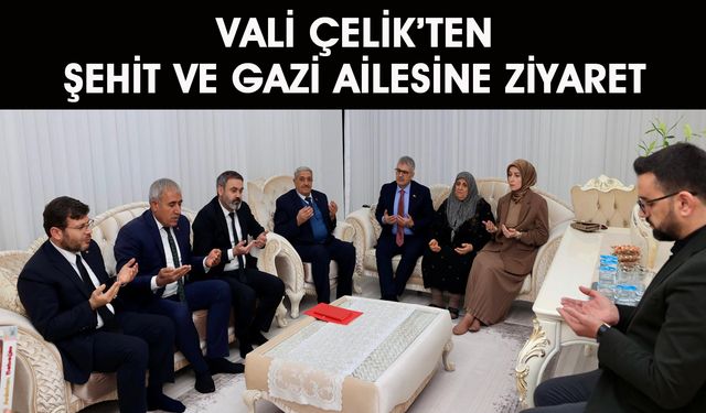 Vali Çelik’ten Şehit ve Gazi Ailesine Ziyareti