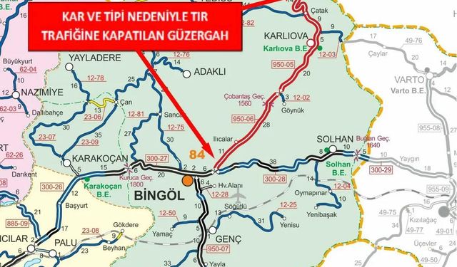 Bingöl’de İki Güzergah Tır Trafiğine Kapatıldı