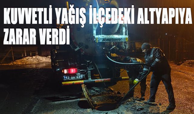 Genç’te Kuvvetli Yağış Kanalizasyon Hattına Zarar Verdi