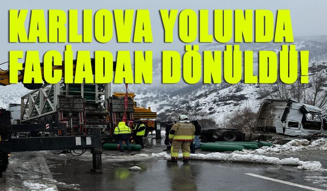 Karlıova Yolunda Facianın Eşiğinden Dönüldü: Doğalgaz Yüklü Tır Kaza Yaptı
