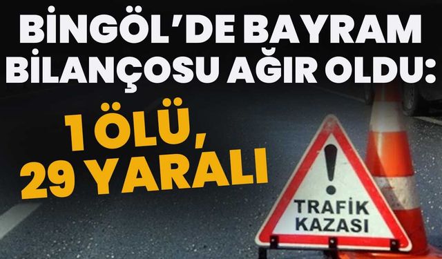Bingöl’de Bayram Bilançosu Ağır Oldu: 1 Ölü, 29 Yaralı