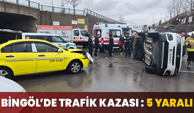 Bingöl’de Trafik Kazası : 5 Yaralı