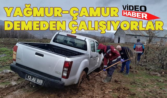 Bingöl’de Yağmur-Çamur Demeden Çalışmalarını Sürdürüyorlar