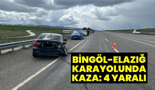 Bingöl-Elazığ Yolunda Kaza: 4 Yaralı