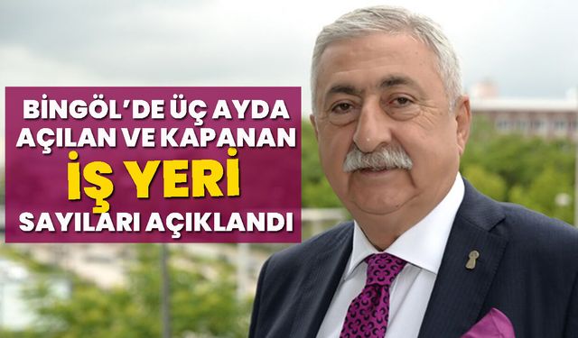 Bingöl’de Üç Ayda Açılan Ve Kapanan İş Yeri Sayıları Açıklandı
