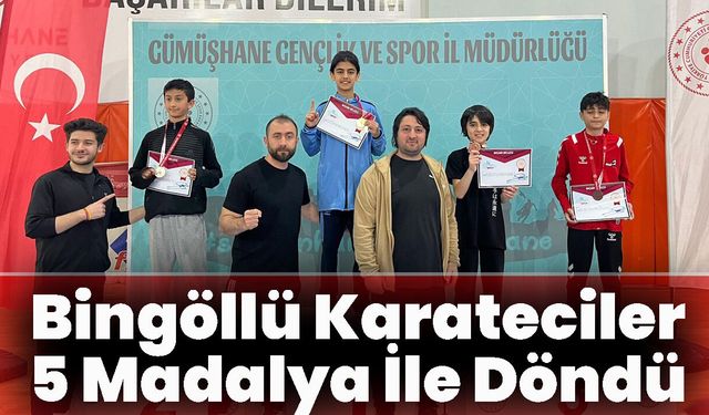 Bingöllü Karateciler Gümüşhane'den 5 Madalya İle Döndü