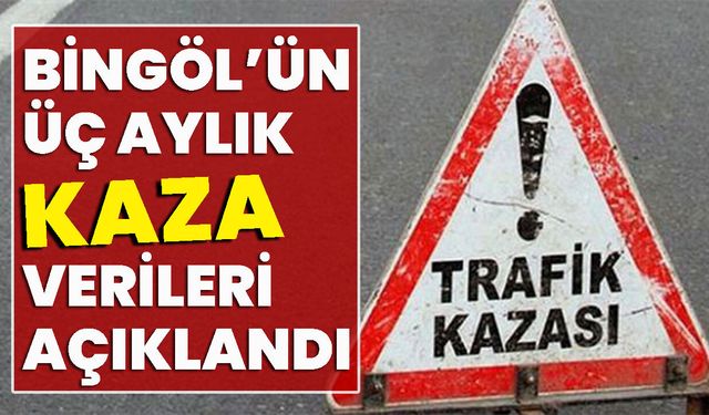 Bingöl’ün Üç Aylık Kaza Verileri Açıklandı
