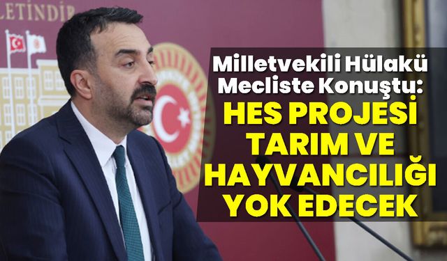 Bingöl Milletvekili Hülakü Mecliste Konuştu: HES Projesi Tarım ve Hayvancılığı Yok Edecek