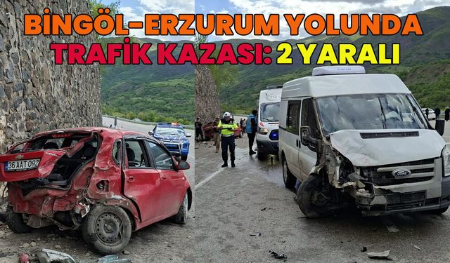 Bingöl Erzurum Yolunda Trafik Kazası: 2 Yaralı