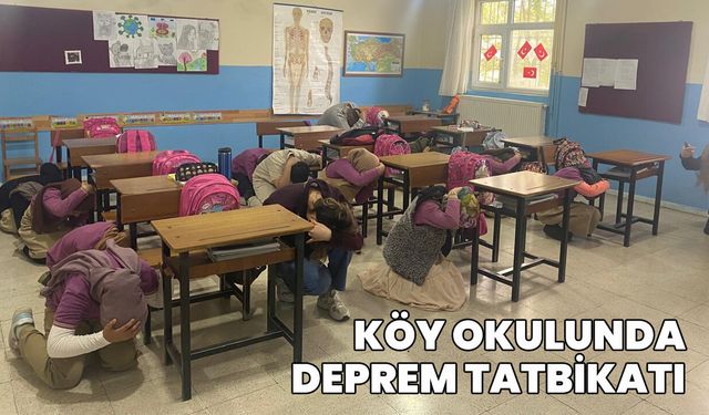 Bingöl'de Köy Okulunda Deprem Tatbikatı