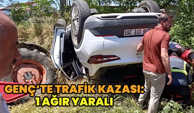Genç'te Traktörle Çarpışan Cip Devrildi: 1 Ağır Yaralı