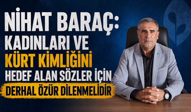Nihat Baraç: Kadınları Ve Kürt Kimliğini Hedef Alan Sözler İçin Derhal Özür Dilenmelidir