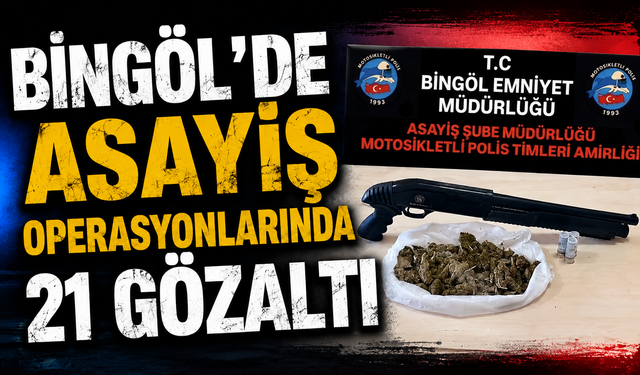 Bingöl'de Asayiş Operasyonlarında 21 Gözaltı