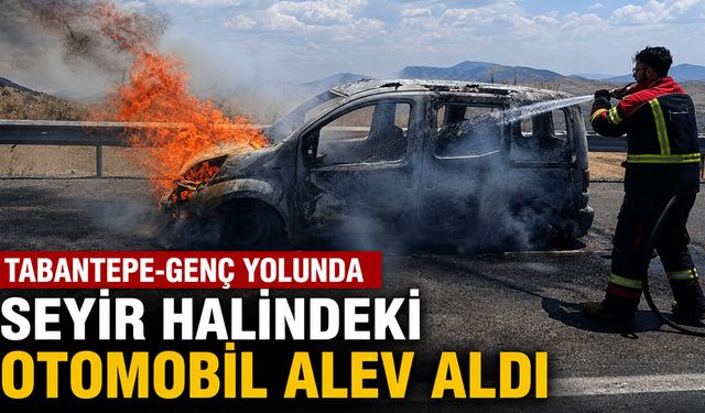 Tabantepe-Genç Yolunda Seyir Halindeki Otomobil Alev Aldı
