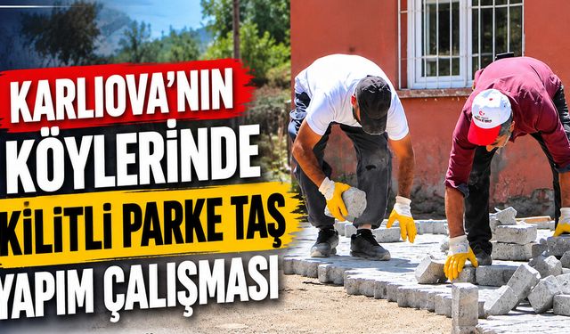 Karlıova’nın Köyünde Kilitli Parke Taşı Çalışması