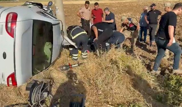 Kovancılar’da Otomobil Yan Yattı: 2 Yaralı