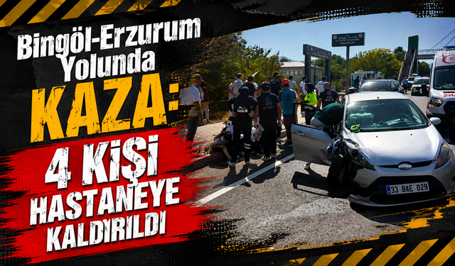 Bingöl-Erzurum Yolunda Kaza: 4 Yaralı