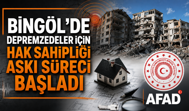 Bingöl’de Depremzedeler İçin Hak Sahipliği Askı Süreci Başladı
