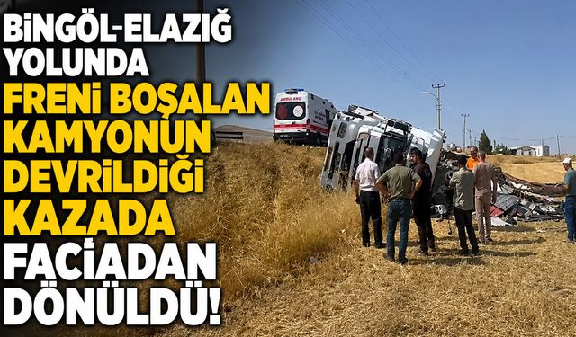 Bingöl Elazığ Yolunda Kamyon Devrildi!