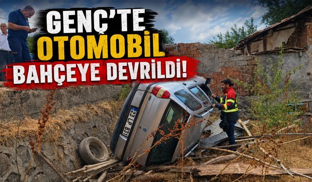 Bingöl'de Kontrolden Çıkan Otomobil Bahçeye Devrildi: 1 Yaralı