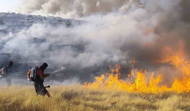 Mazıdağı'nda Korkutan Örtü Yangını