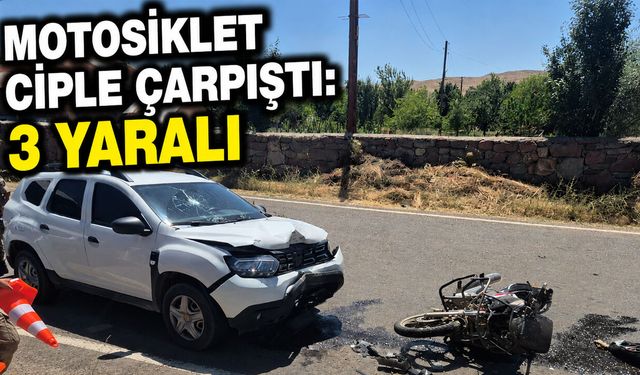 Bingöl'de Motosikletle Cip Çarpıştı: 3 Yaralı
