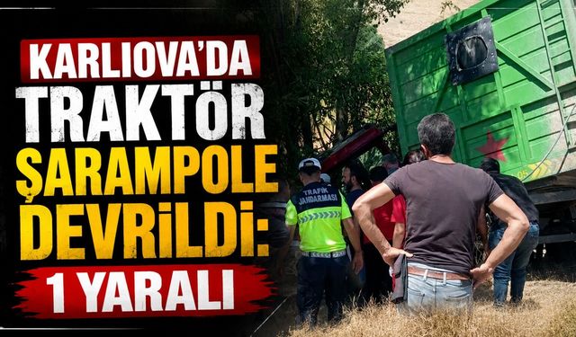 Karlıova’da Traktör Şarampole Devrildi: 1 Yaralı