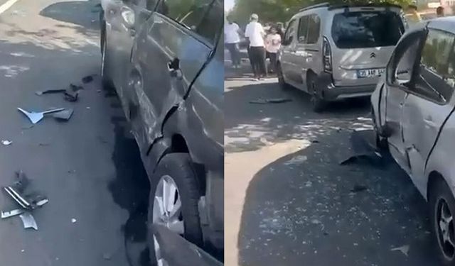 Diyarbakır'da Kontrolden Çıkan Araç Park Halindeki 4 Araca Çarptı